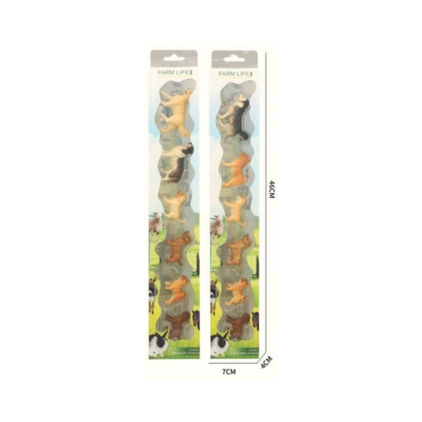 6'lı Mini Köpek Yavrusu Hayvan Seti (2 Asorti)