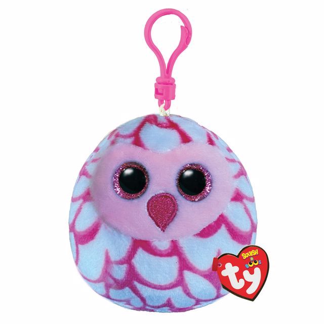 TY Squishy Beanies Pembe Baykuş Pinky Peluş Anahtarlık 12 cm.