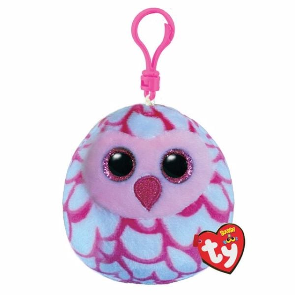 TY Squishy Beanies Pembe Baykuş Pinky Peluş Anahtarlık 12 cm.