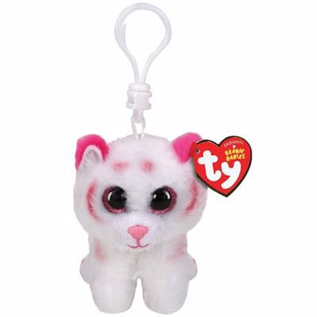 TY Beanie Babies Beyaz Kaplan Tabor Peluş Anahtarlık 12 cm.