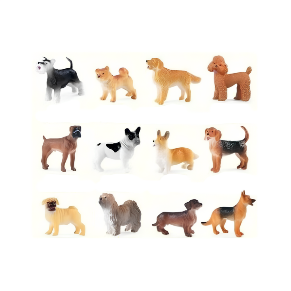 6'lı Mini Köpek Yavrusu Hayvan Seti (2 Asorti)