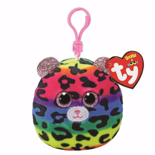 TY Squishy Beanies Rengarenk Leopar Dotty Peluş Anahtarlık 12 cm.