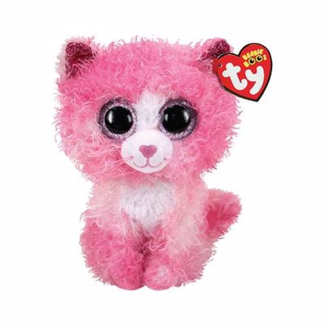 TY Beanie Boos Reagan Pembe Kıvırcık Saçlı Kedi 15 cm.