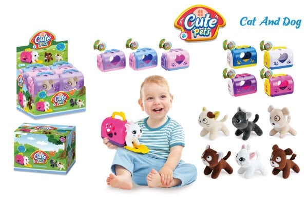 Çantalı Peluş Evcil Hayvan Seti (4 Asorti)