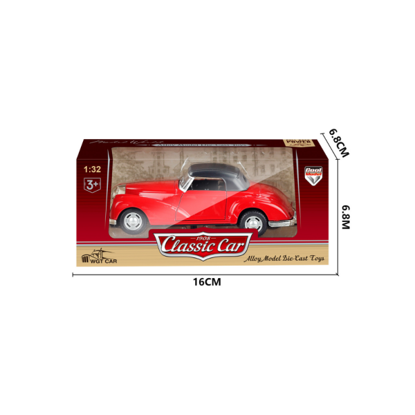 1:32 Die-Cast Retro Klasik Lüks Coupe Araba