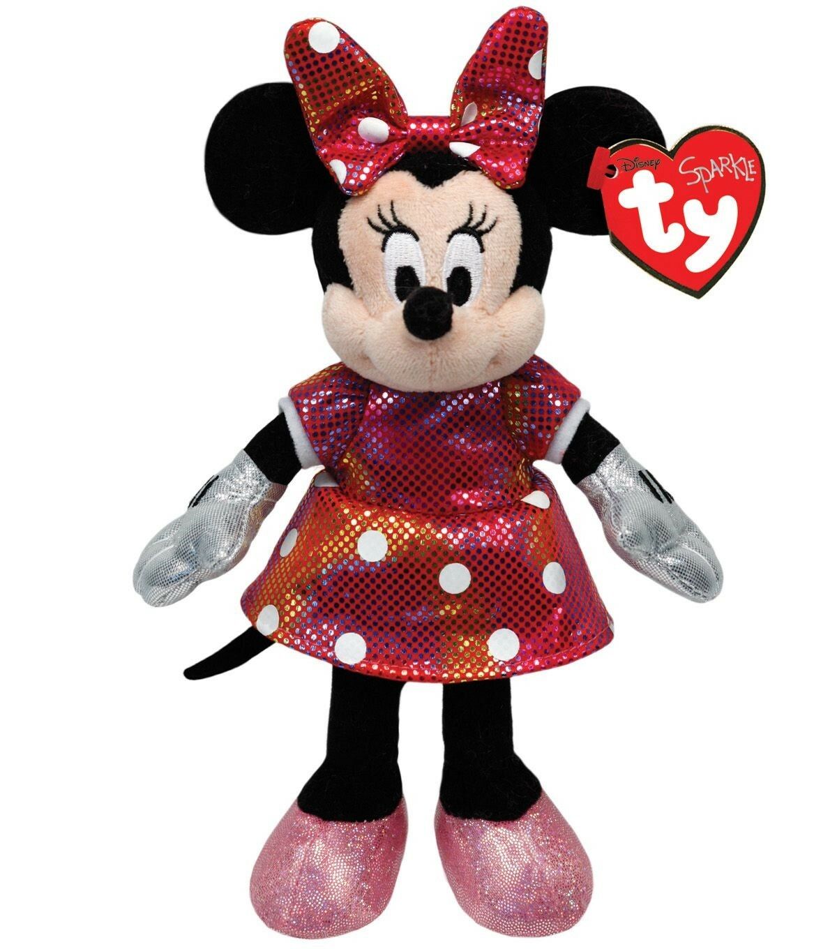 TY Sparkle Sesli Parlak Gökkuşağı Elbiseli Minnie Mouse Peluş 20 cm.