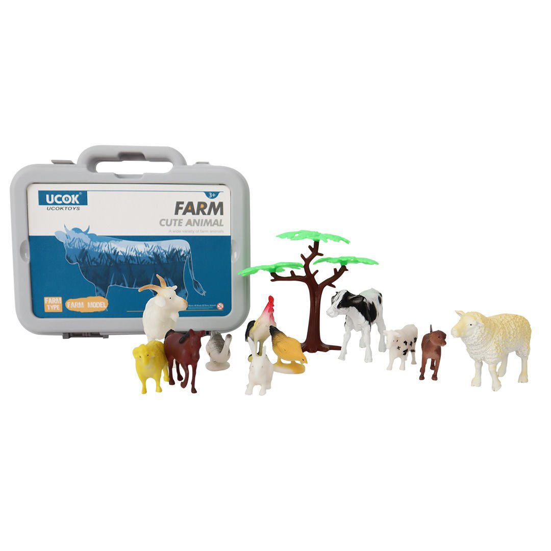 12 Parça Kutuda Çiftlik Hayvan Seti
