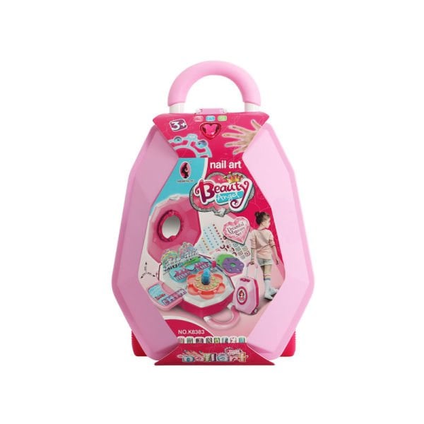 Çekçekli Çantalı Güzellik Seti Pembe