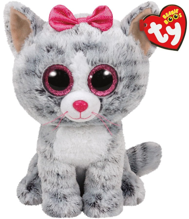 TY Beanie Boos Gri Çizgili Kedi Kiki Peluş 25 cm.