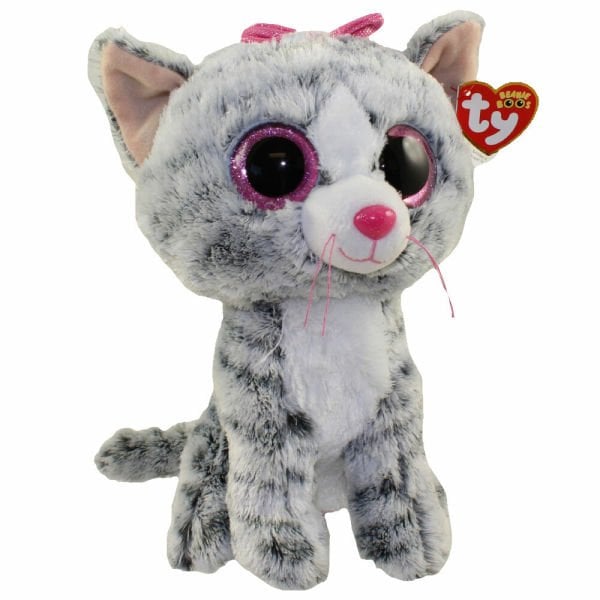 TY Beanie Boos Gri Çizgili Kedi Kiki Peluş 25 cm.