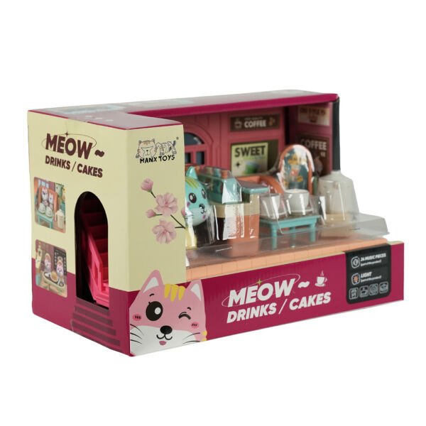 Sesli ve Işıklı Minyatür Kedi Cafesi