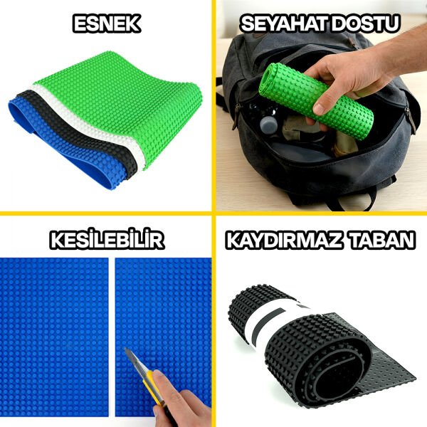 Esnek Blok Zemin 60x20 cm. Siyah