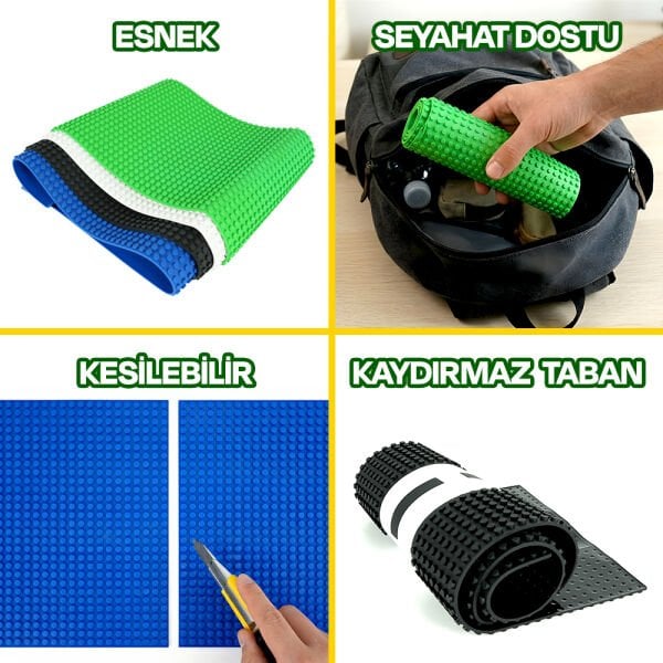 Esnek Blok Zemin 60x20 cm. Yeşil