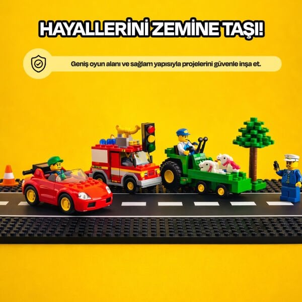 Esnek Blok Zemin Yol 60x20 cm. Siyah