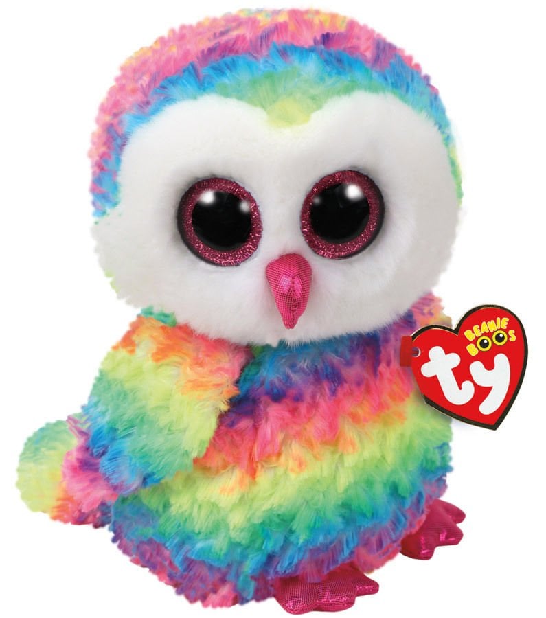 TY Beanie Boos Rengarenk Baykuş Owen Peluş 15 cm.
