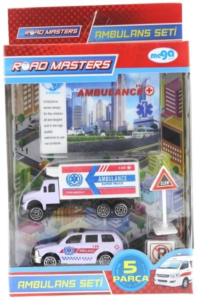 Metal Ambulans Seti 5 Parça