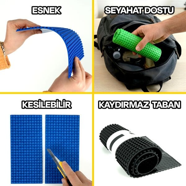 Esnek Blok Zemin 20x20 cm. Siyah