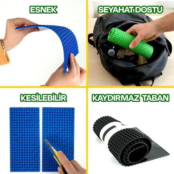 Esnek Blok Zemin 20x20 cm. Yeşil