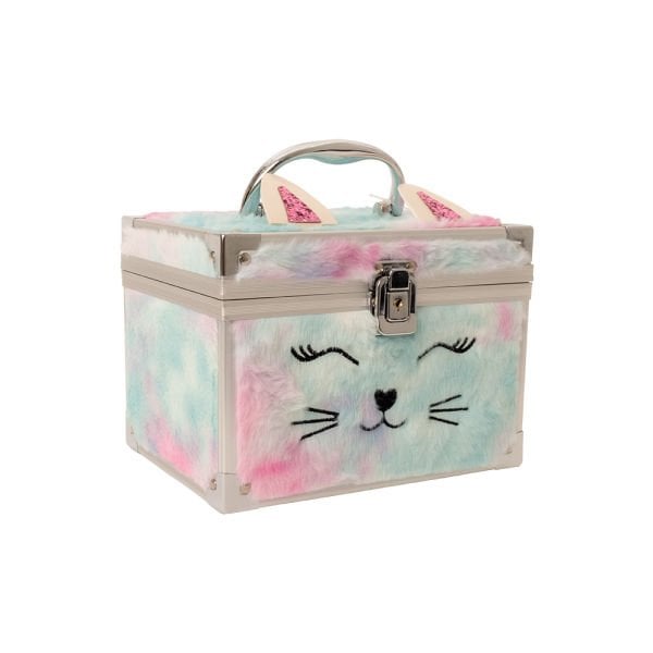 PURPLE CAT PLUSH MAKEUP BAG