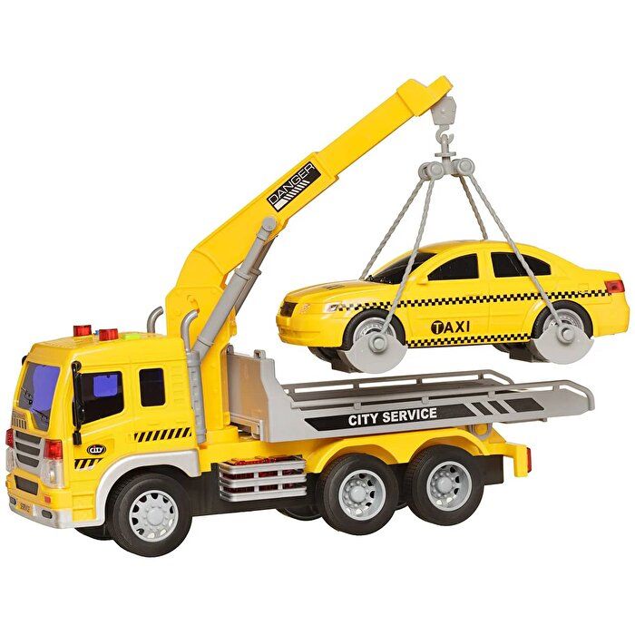 Wenyi 1:16 Ölçek Vinçli Araba Çekicisi ve Taksi