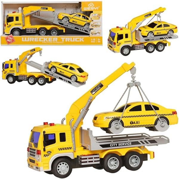 Wenyi 1:16 Ölçek Vinçli Araba Çekicisi ve Taksi