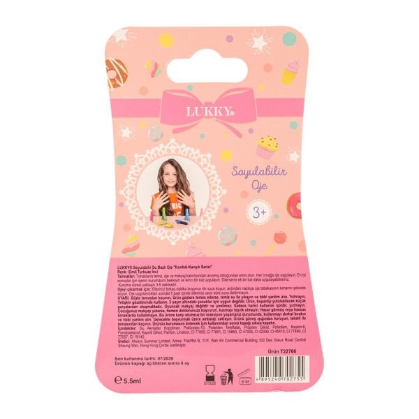 Lukky Confetti Serisi Su Bazlı Parlak Soyulabilir Turkuaz Oje