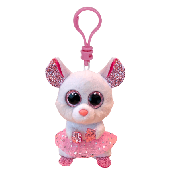 TY Beanie Boos Beyaz Balerin Beyaz Fare Nina Peluş Anahtarlık 12 cm.