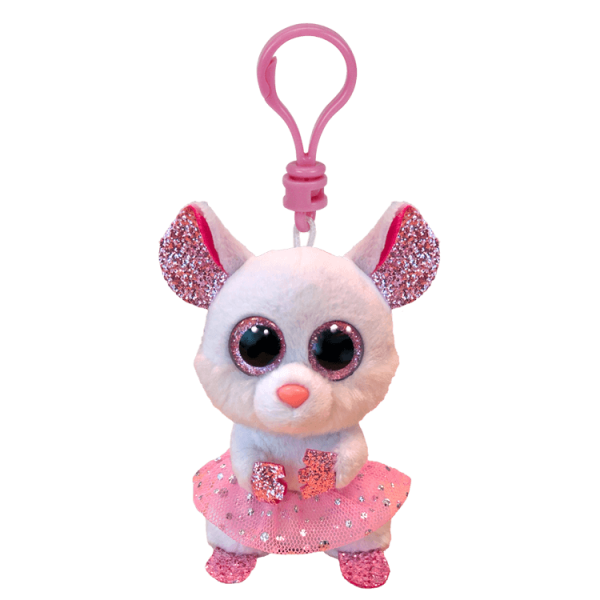 TY Beanie Boos Beyaz Balerin Beyaz Fare Nina Peluş Anahtarlık 12 cm.