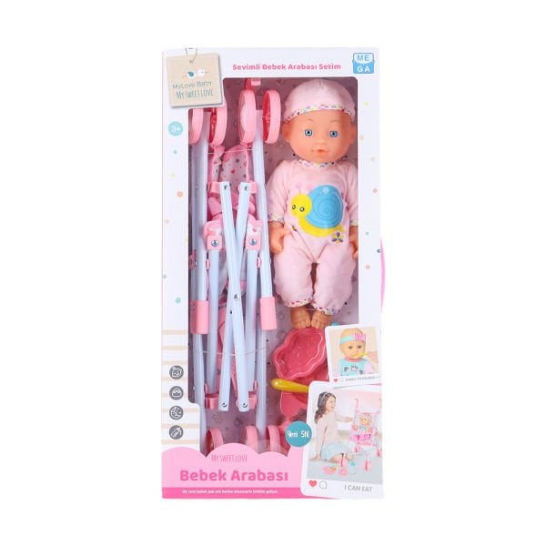 Babydoll My Love Sevimli Bebek ve Bebek Arabası Seti 30 cm