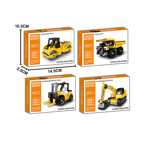 DIY Engineering Reshipment Maket İnşaat Araçları (4 Asorti)