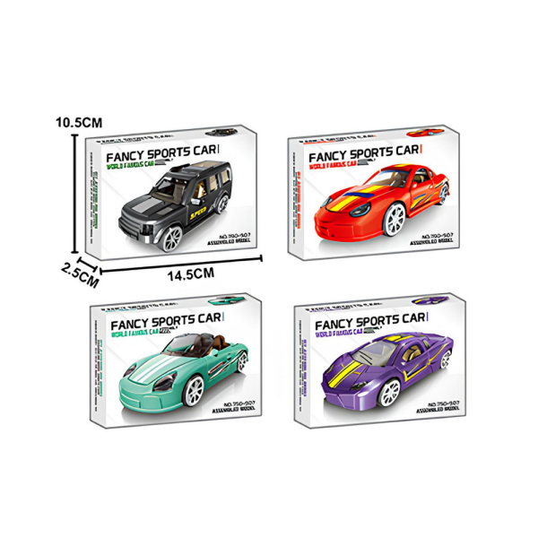 DIY Fancy Maket Spor Arabalar (4 Asorti)