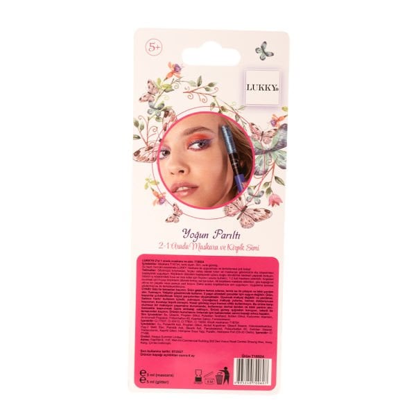 Lukky 2'si 1 Arada Gümüş Maskara ve Kirpikler Simi