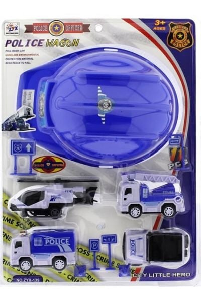 11 Parça Baretli Polis Araçları Oyun Seti