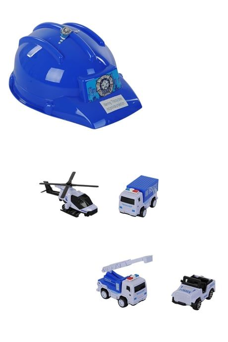 11 Parça Baretli Polis Araçları Oyun Seti