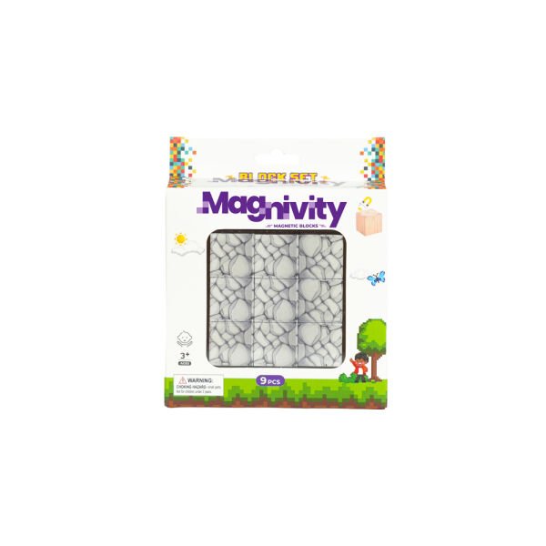 9 Parça Kaya Desenli Manyetik Bloklar