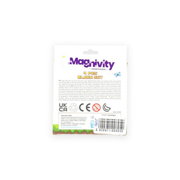 9 Parça Taş Desenli Manyetik Bloklar