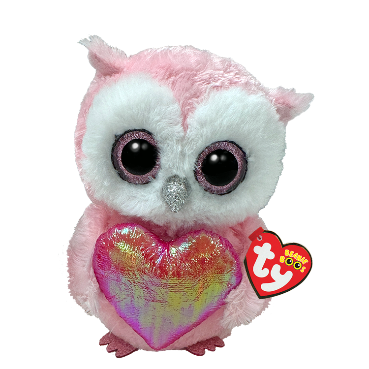 TY Beanie Boos Kalpli Pembe Baykuş Whisper 15 cm.