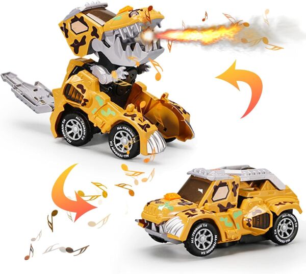 Pilli Işıklı ve Sesli Duman Efektli Dinozor Araba Seti