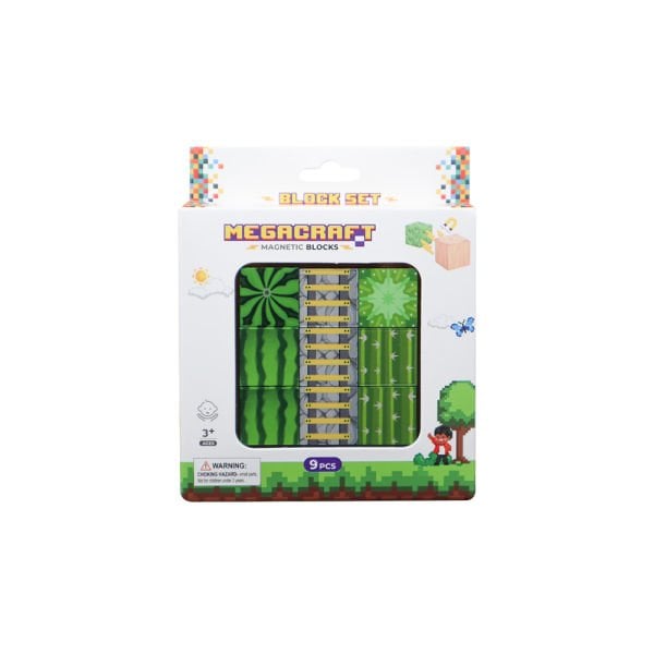 9 Parça Karpuz, Merdiven ve Kaktüs Desenli Manyetik Bloklar