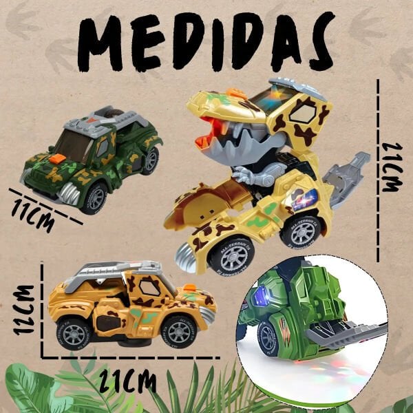 Pilli Işıklı ve Sesli Duman Efektli Dinozor Araba Seti