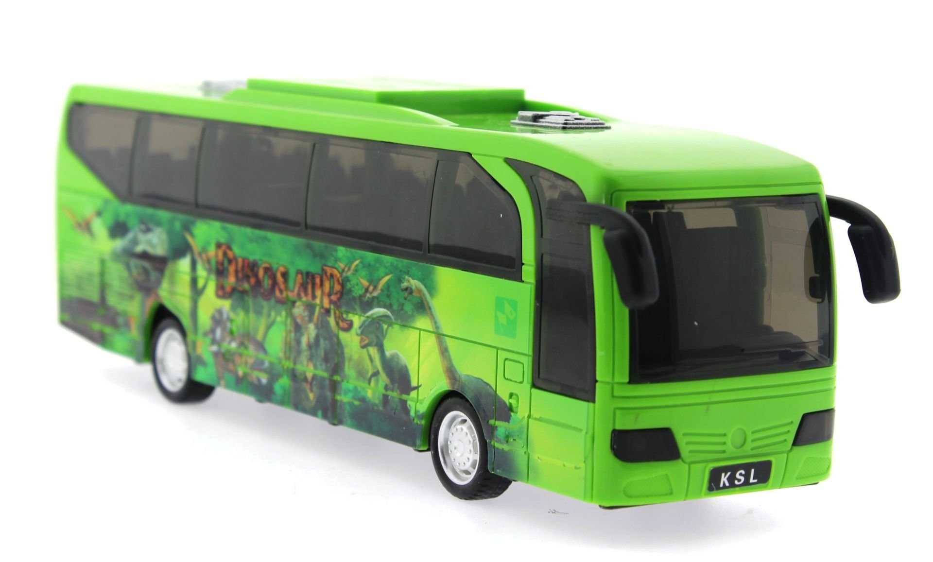 Dinozor Desenli Yeşil Otobüs