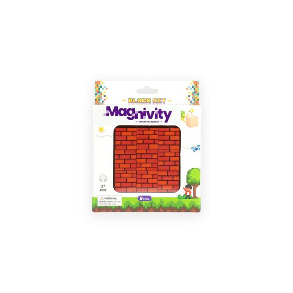 9 Parça Tuğla Desenli Manyetik Bloklar