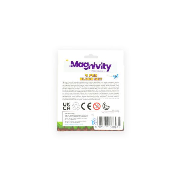 9 Parça Tuğla Desenli Manyetik Bloklar