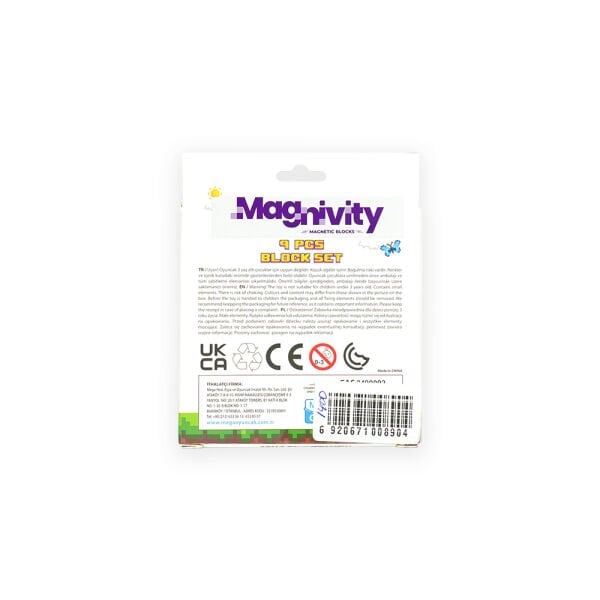 9 Parça Çiçekli Çimen Desenli Manyetik Bloklar