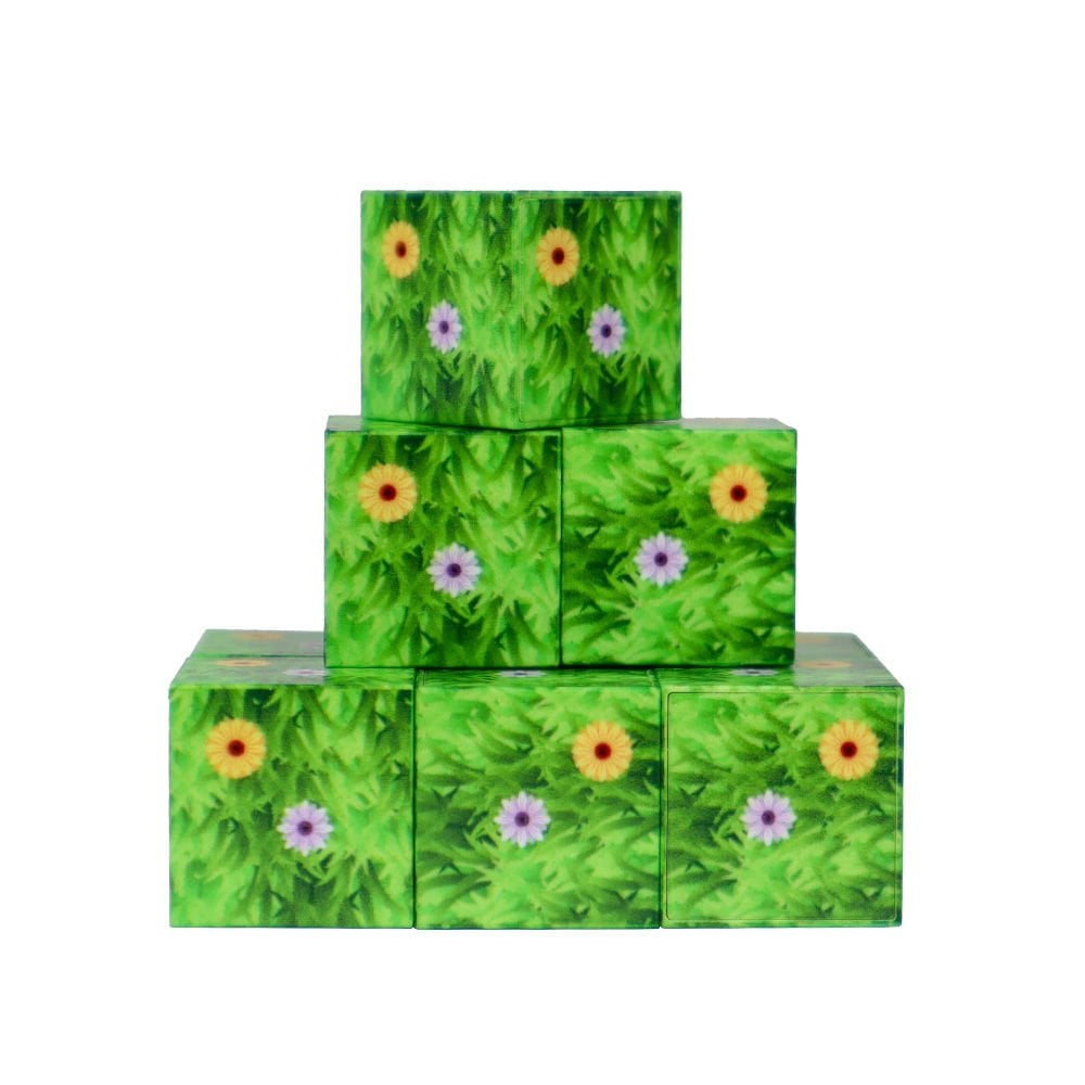 9 Parça Çiçekli Çimen Desenli Manyetik Bloklar