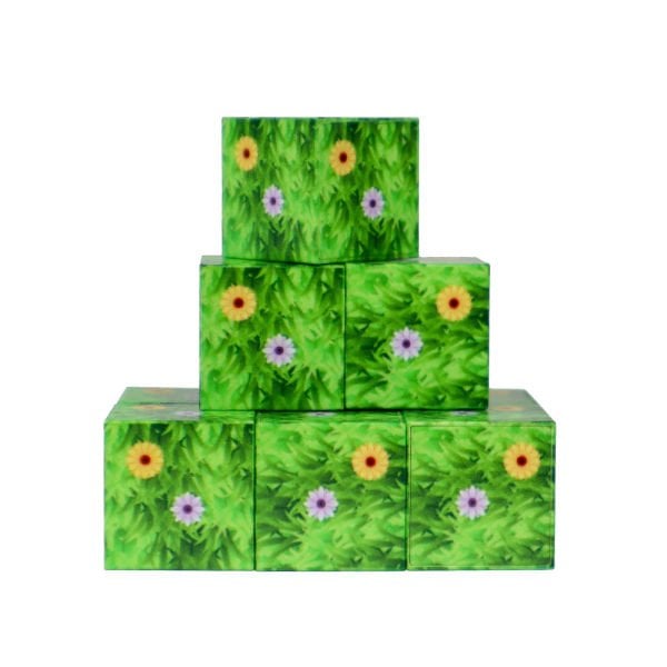 9 Parça Çiçekli Çimen Desenli Manyetik Bloklar