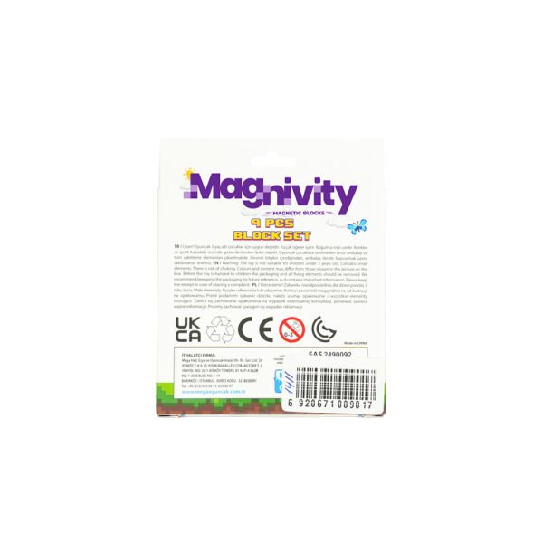 9 Parça Karlı Taş Desenli Manyetik Bloklar