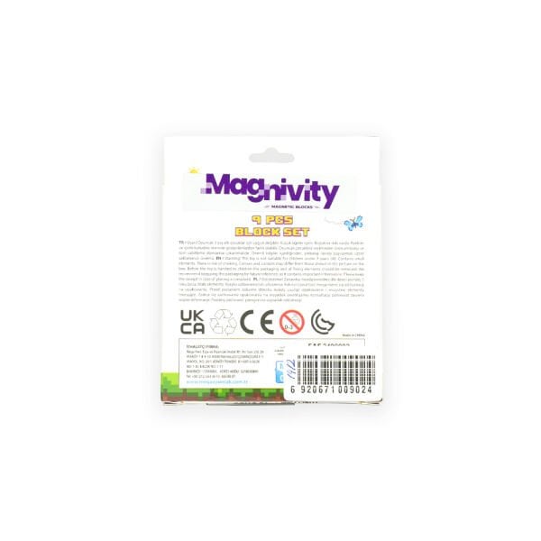 9 Parça Karlı Çimen Desenli Manyetik Bloklar