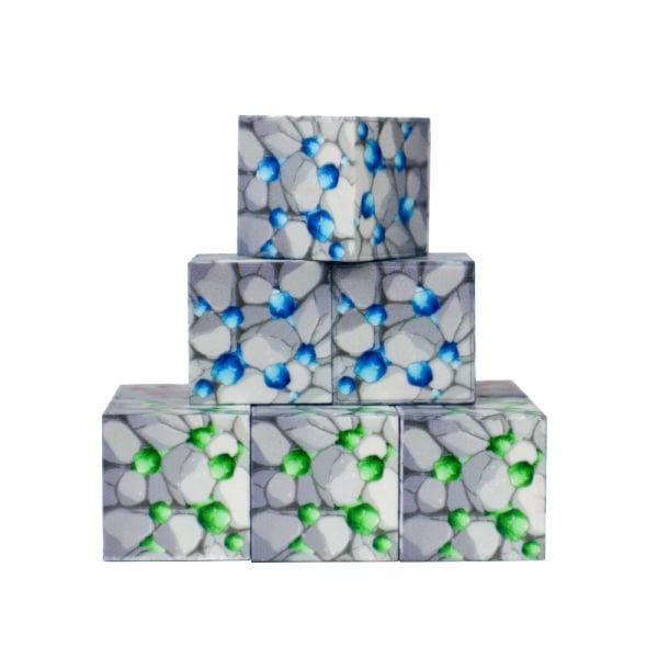 9 Parça Zümrüt, Kızıltaş ve Elmas Desenli Manyetik Bloklar