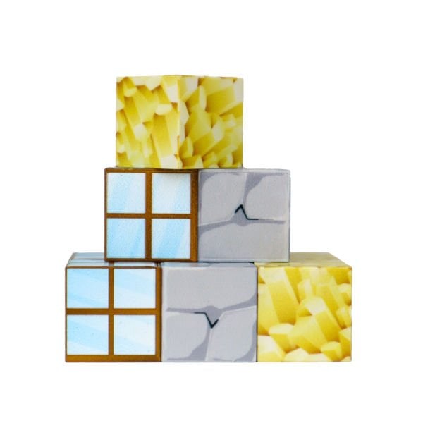 9 Parça Pencere, Kaya ve Altın Desenli Manyetik Bloklar